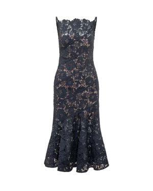 Self-Portrait Spiral Lace Midi Dress - Blue