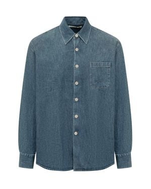 Our Legacy Classic Pocket Shirt With Elevated Collar - Blue