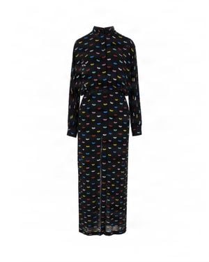 Fiorucci Long-Sleeve Printed Shirt Dress - Black