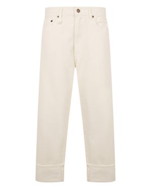 R13 Cropped Cotton Jeans - White