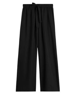 TOTEME Silk Drawstring Pants With Side Pockets And Embroidered Logo Back Patches - Black
