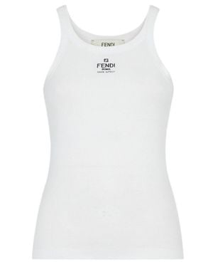 Fendi Slim-Fit Sleeveless Top - White