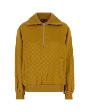 Gucci Mustard Viscose Blend Polo Shirt - Yellow