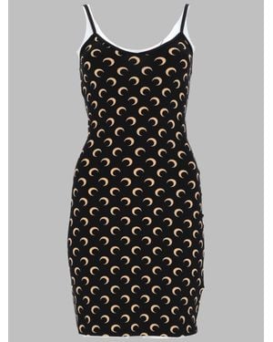 Marine Serre Mini Dress With Innovative Fabric Blend - Black