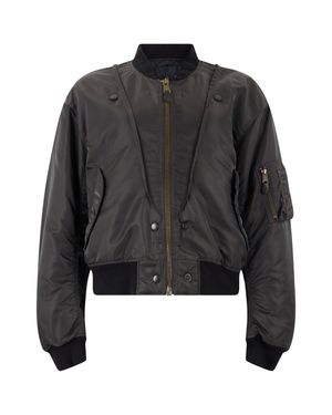 Maison Margiela Bomber Jacket With Front Zipper - Black