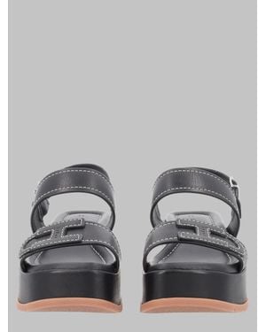 Hogan Calfskin Sandals - Gray
