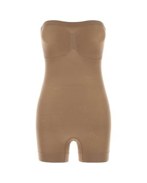 Skims Sienna Stretch Nylon Sculpt Mini Jumpsuit - Brown