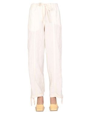 Jil Sander Relaxed Fit Pants With Drawstring Waist - White