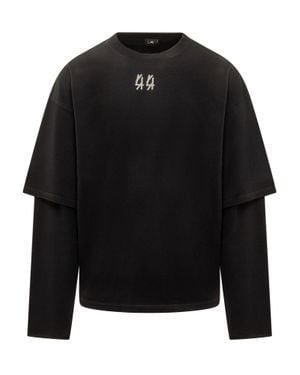 44 Label Group Double-Layer Long Sleeve T-Shirt - Black