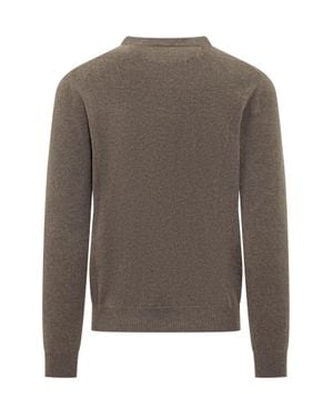 Malo Basic Crewneck Wool Sweater - Brown