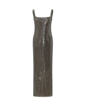 Self-Portrait Rhinestone Maxi Dress - White
