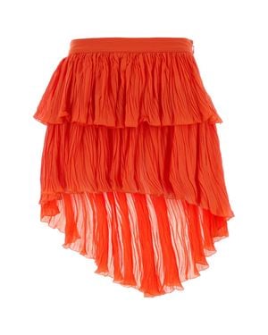 Blumarine Coral Crepe Mini Skirt - Red