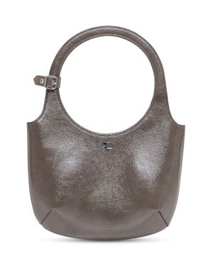 Courreges Varnished Cow Leather Mini Shoulder Bag - Gray