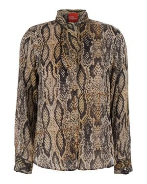 ..,merci Tech Fabric Shirt With Classic Collar And Long Sleeves For - Brown