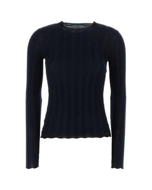 Prada Wool-Blend Knit Sweater - Blue