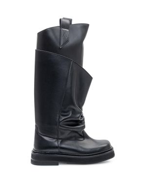 The Attico Asymmetrical High Heeled Boots - Blue