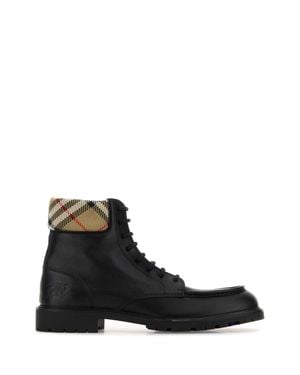 Burberry Leather Ankle Boots - Black