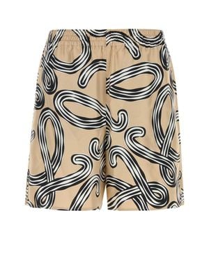 Loewe Printed Silk Shorts - Red