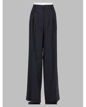 Tagliatore Stretch Linen-Viscose Pants - Blue