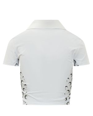 Marine Serre Tennis Ss Polo Top - White