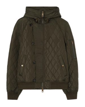 Burberry Quilted Nylon Hooded Bomber Jacket - Green