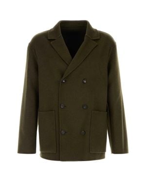 Ferragamo Salvatore Wool Blend Coat - Green