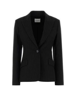 ANDAMANE Bianca Embroidered Stretch Cotton-Blend Blazer - Black