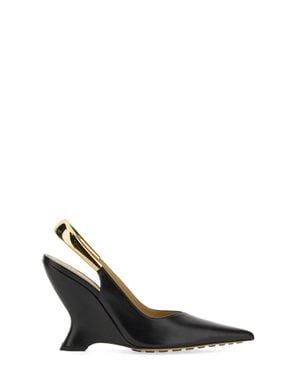 Bottega Veneta Knot Leather Slingback Pumps - White