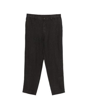 Ecoalf Elasticated Waistband Pants With Button Fastening And Back Pocket - Black