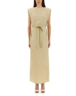 Alysi Peach Touch Long Dress - Metallic