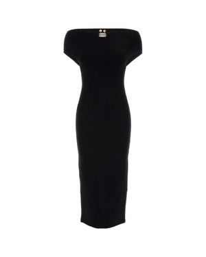 Alberta Ferretti Jersey Off-The-Shoulder Dress - Black