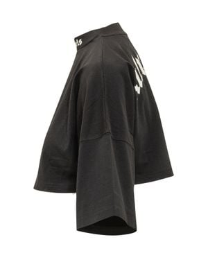 Palm Angels Palm-Style Back Curved Logo T-Shirt - Black