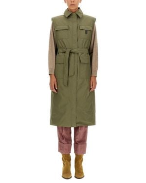 Brunello Cucinelli Shirt Collar Trench Coat - Green