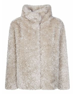 Herno Soft Faux Fur Overcoat - Gray