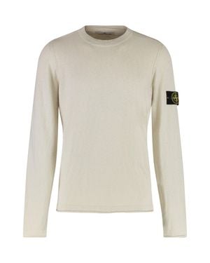 Stone Island Cotton Blend Relaxed Sweatshirt - White