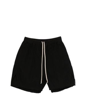Rick Owens Frayed Hem Drawstring Shorts Size S - Black