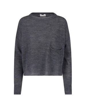 Ma'ry'ya 100% Virgin Wool Crewneck Sweater - Blue