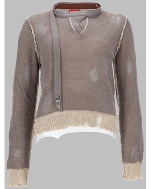 DIESEL Chic Cotton Blend Sweater - Gray
