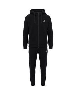 EA7 Hooded Track Jacket And Jogger Pants Set - Black