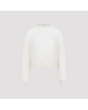 Brunello Cucinelli Mohair Blend Sweater - White