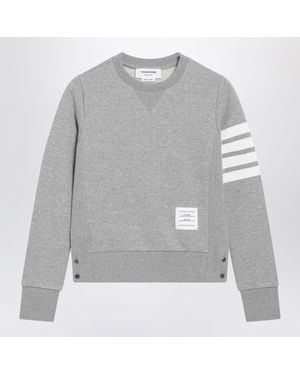 Thom Browne Light 4Bar Crewneck Sweatshirt - Gray