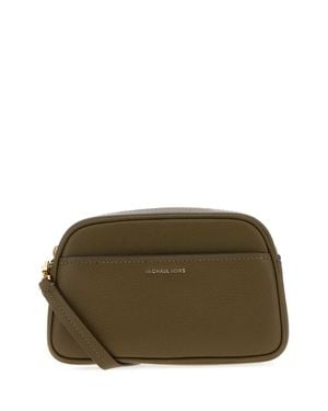 MICHAEL Michael Kors Jet Stet Leather Crossbody Handbag With Adjustable Strap - Green