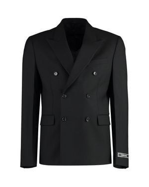 Versace Double-Breasted Blazer - Black
