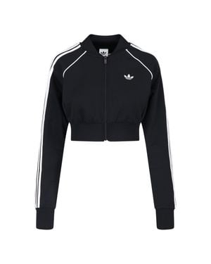 adidas Cotton-Blend Stretch Sweatshirt - Black