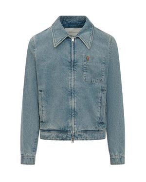 Ami Paris Zip-Up Fashion Jacket - Blue