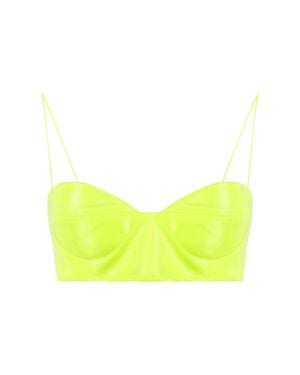 Alex Perry Eco-Leather Top Fluorescent Polyurethane Tops - Yellow