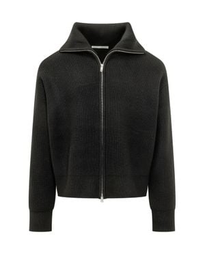 Studio Nicholson Rib Zip-Through Sweater - Black