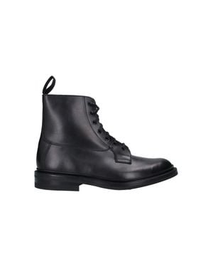 Tricker's Leather Boots With Rubber Sole - Black