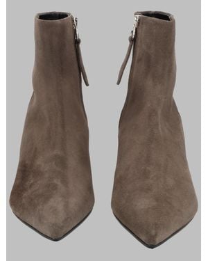 Aeyde Pointed-Toe Suede Ankle Boots - Brown