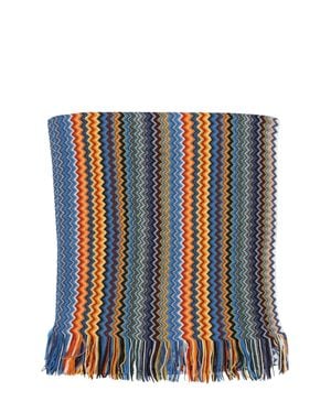 Missoni Woven Knit Scarf - Blue